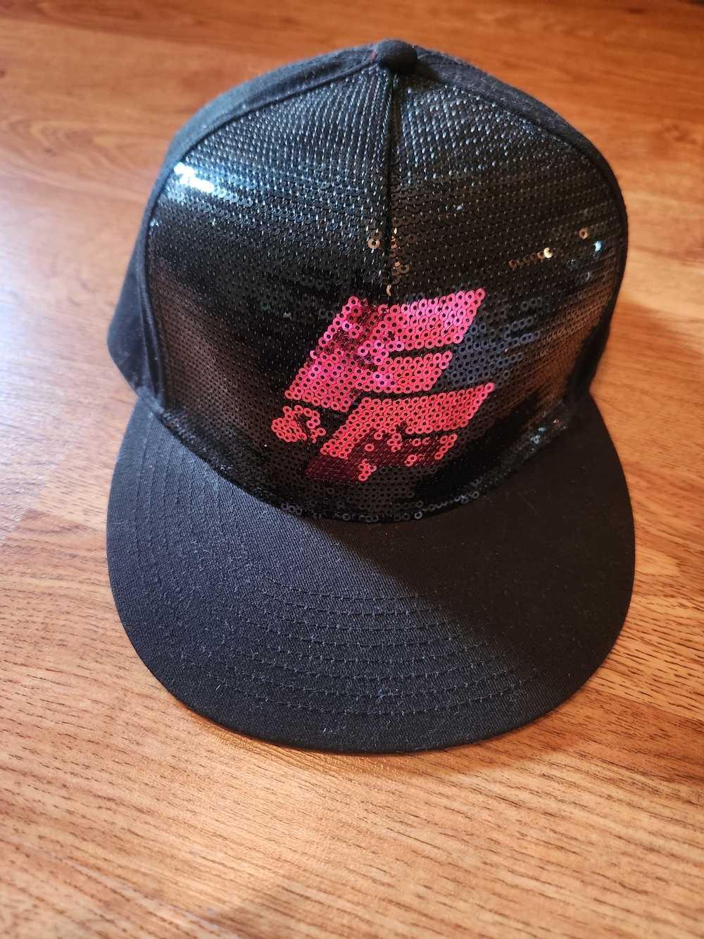 Fast & Furious Black Baseball Hat Cap with Pink Black Sequin Design
